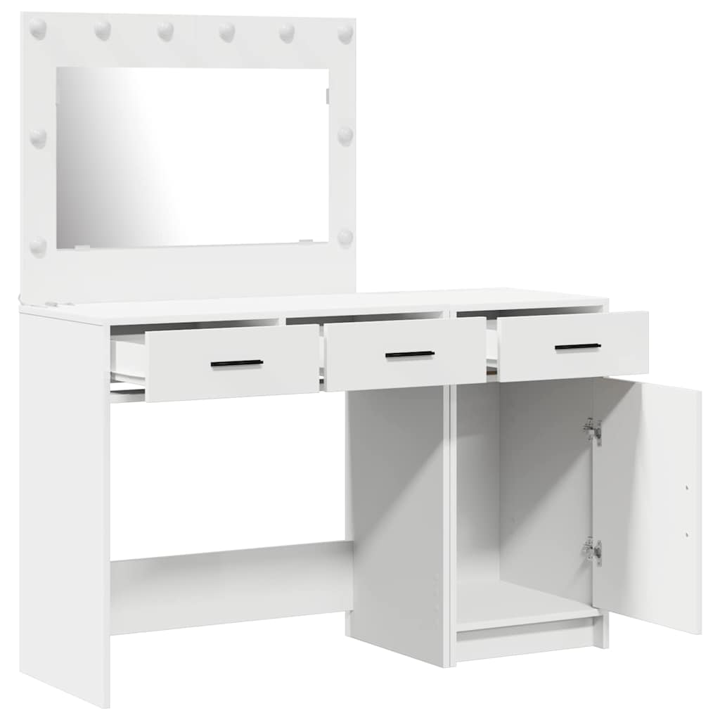 Table de Toilette 2 pc Blanc 40 x 41 x 75 cm Bois d'ingénierie