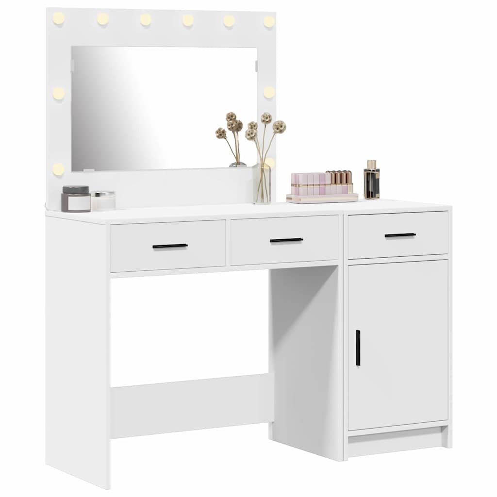 Table de Toilette 2 pc Blanc 40 x 41 x 75 cm Bois d'ingénierie