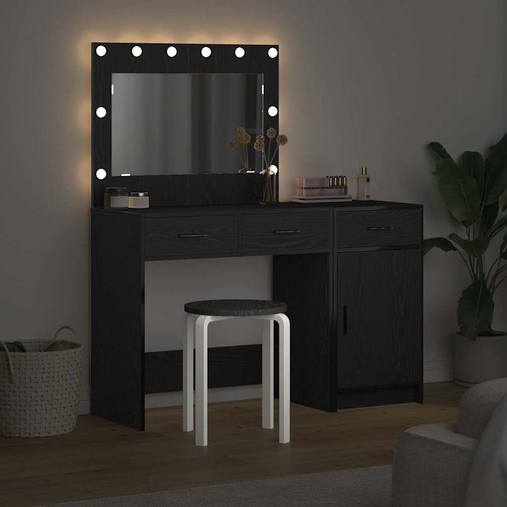 Table de Toilette 2 pc Noir 40 x 41 x 75 cm Bois d'ingénierie