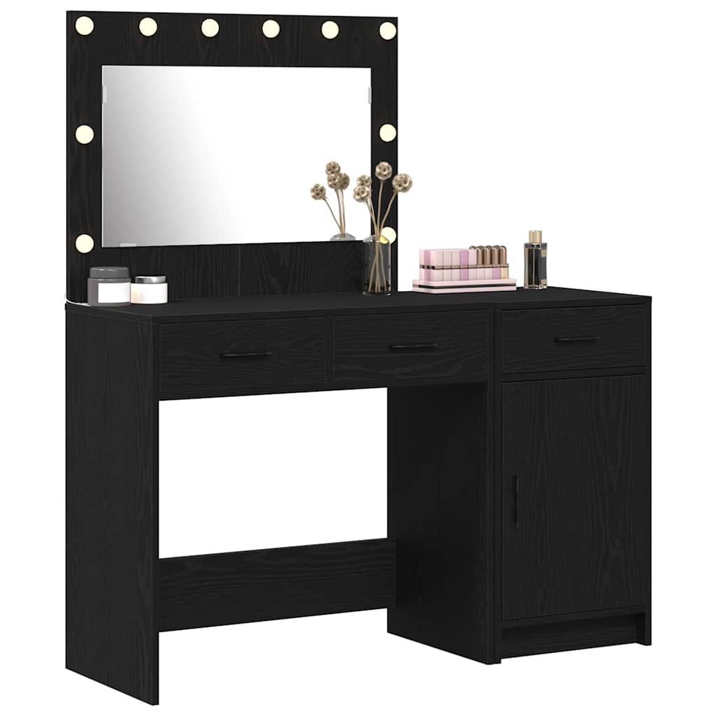 Table de Toilette 2 pc Noir 40 x 41 x 75 cm Bois d'ingénierie