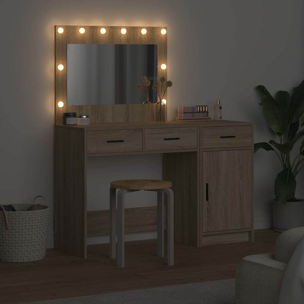 Table de Toilette avec tiroir 2 pcs Marron Bois d'ingénierie - XIOS