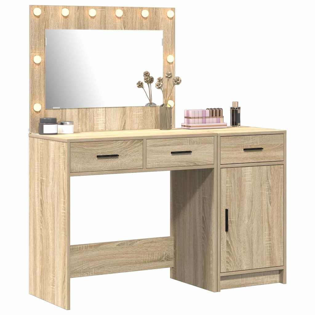 Table de Toilette avec tiroir 2 pcs Marron Bois d'ingénierie - XIOS