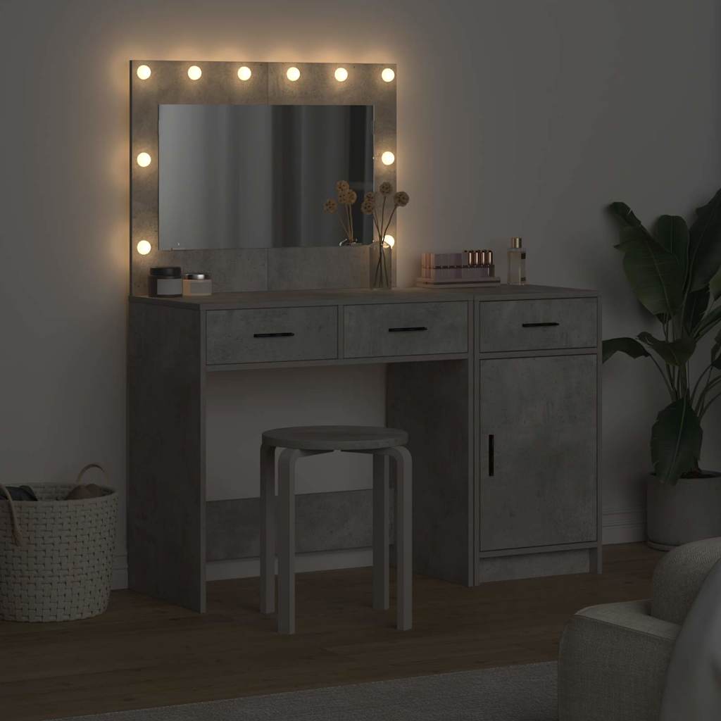 Table de Toilette 2 pc Gris 40 x 41 x 75 cm Bois d'ingénierie