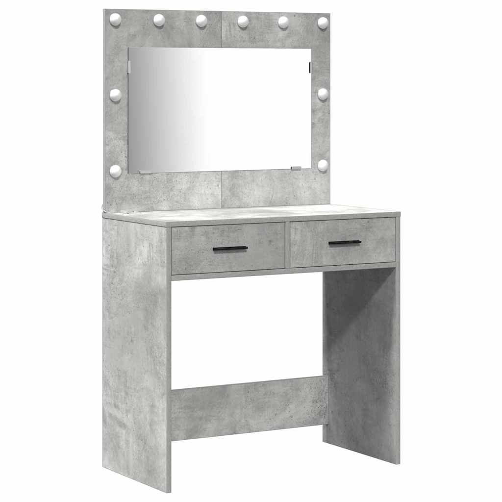 Table de Toilette 2 pcs Gris 40 x 41 x 75 cm Bois d'ingénierie - XIOS