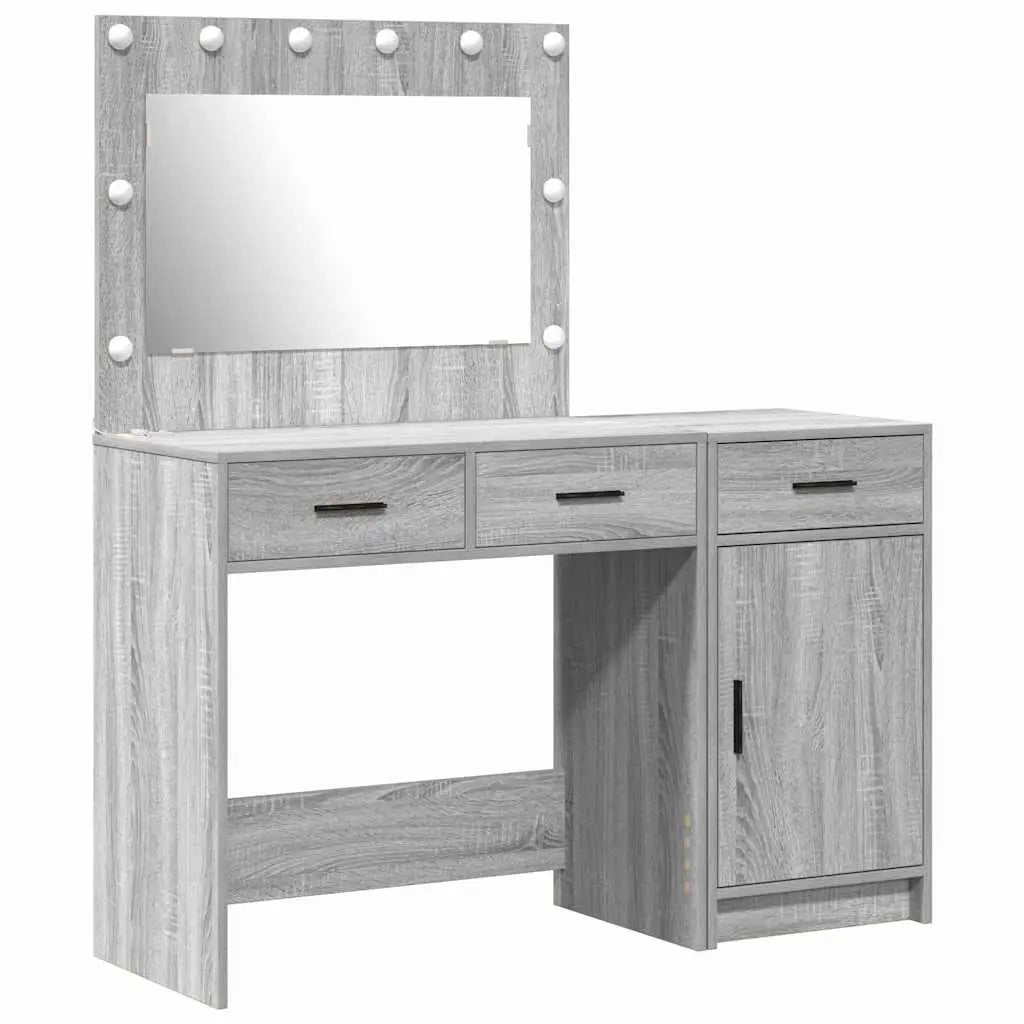 Table de Toilette 2 pc Gris 40 x 41 x 75 cm Bois d’ingénierie - XIOS