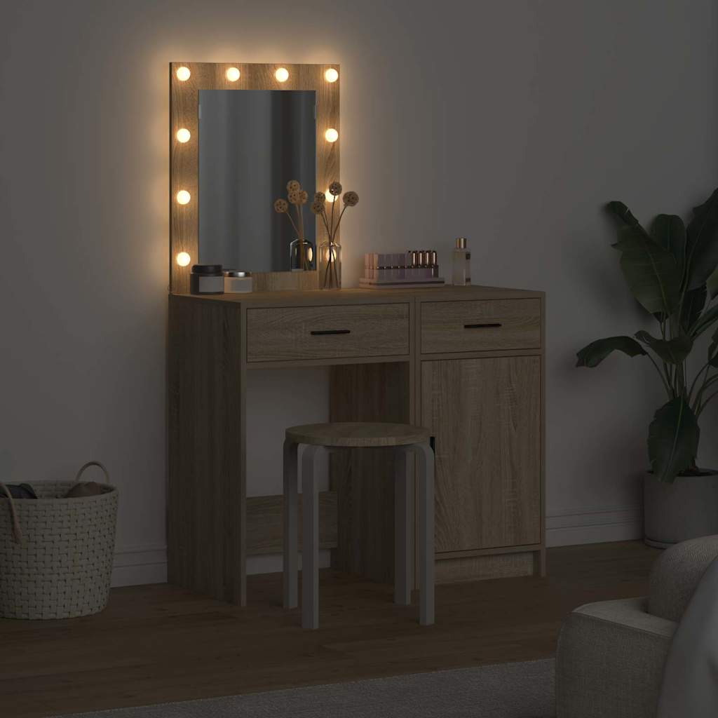 Table de Toilette 2 pc Marron 50 x 41 x 135 cm