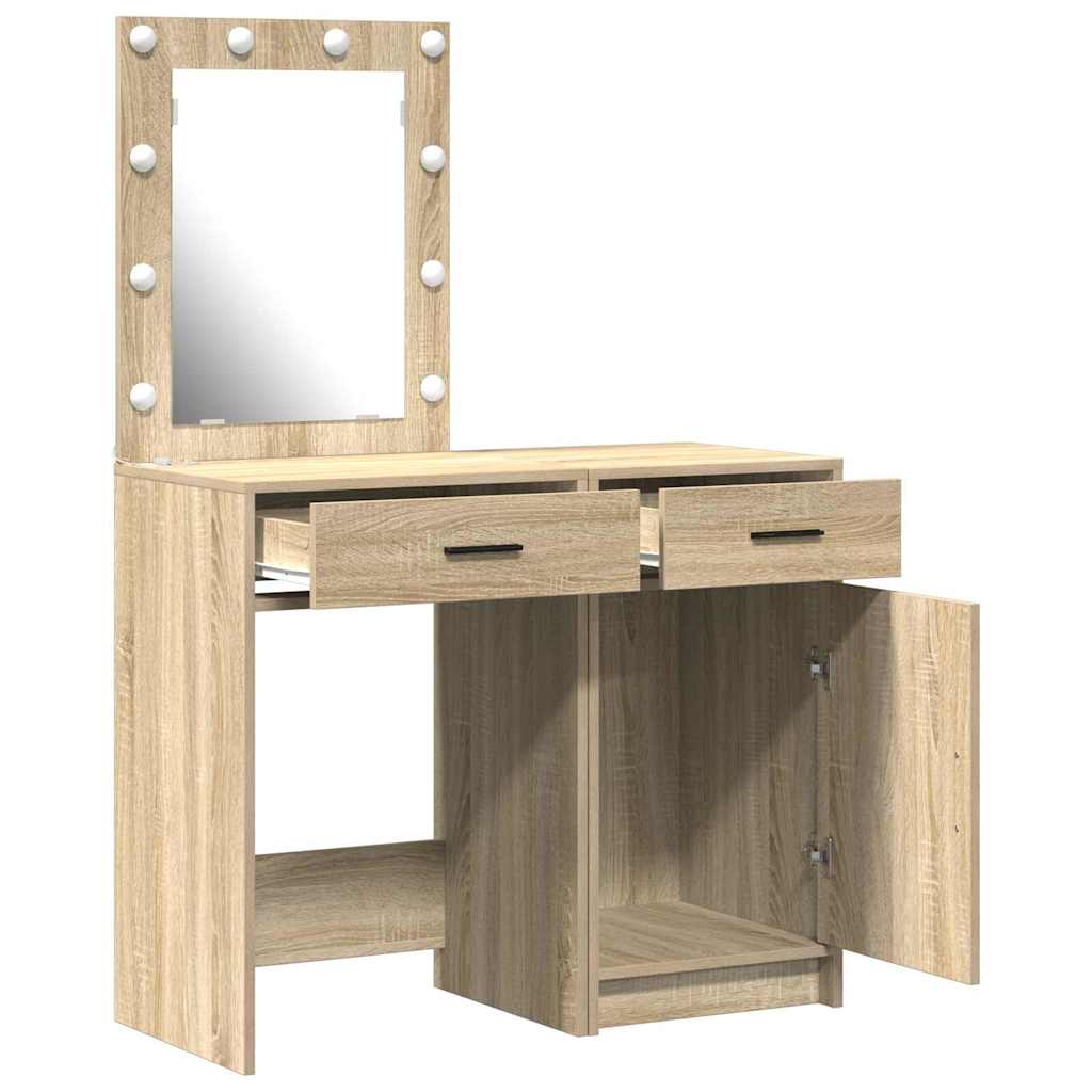 Table de Toilette 2 pc Marron 50 x 41 x 135 cm