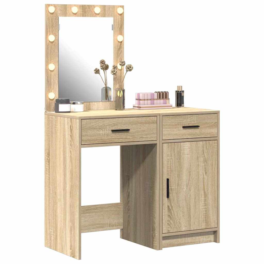 Table de Toilette 2 pc Marron 50 x 41 x 135 cm