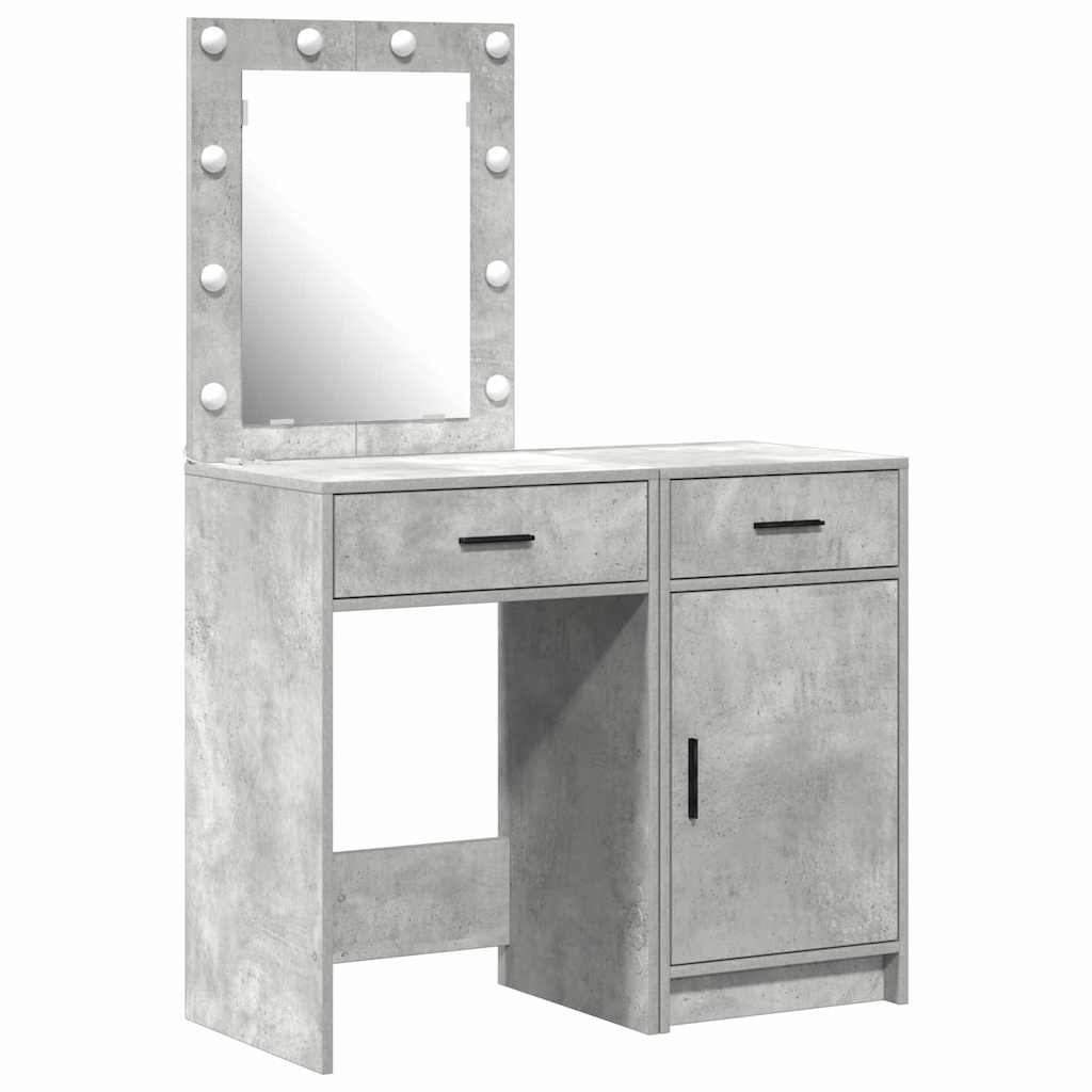 Table de Toilette 2 pc Gris 50 x 41 x 135 cm Bois d'ingénierie