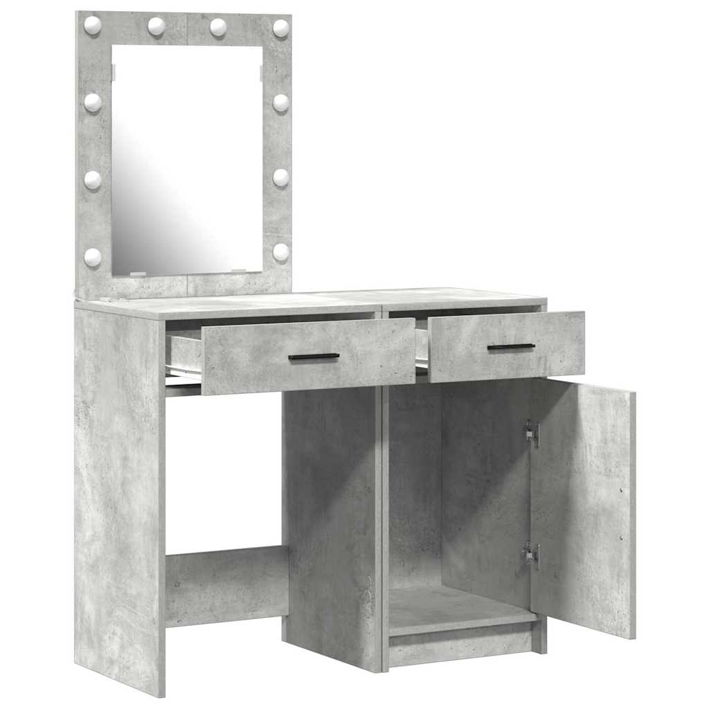 Table de Toilette 2 pc Gris 50 x 41 x 135 cm Bois d'ingénierie