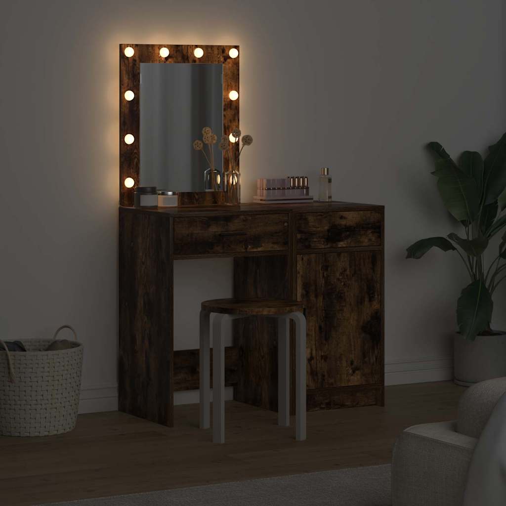 Table de Toilette 2 pc Marron 50 x 41 x 135 cm