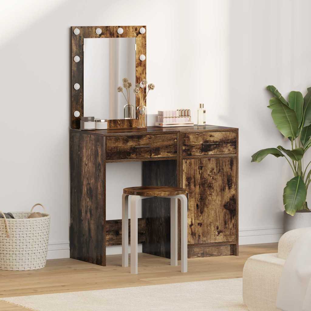 Table de Toilette 2 pc Marron 50 x 41 x 135 cm