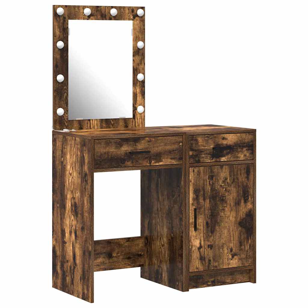 Table de Toilette 2 pc Marron 50 x 41 x 135 cm