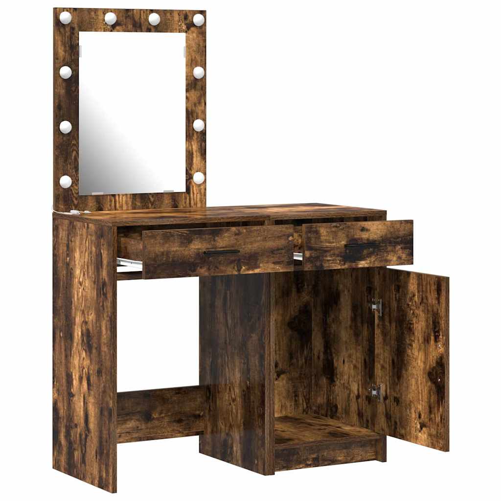 Table de Toilette 2 pc Marron 50 x 41 x 135 cm