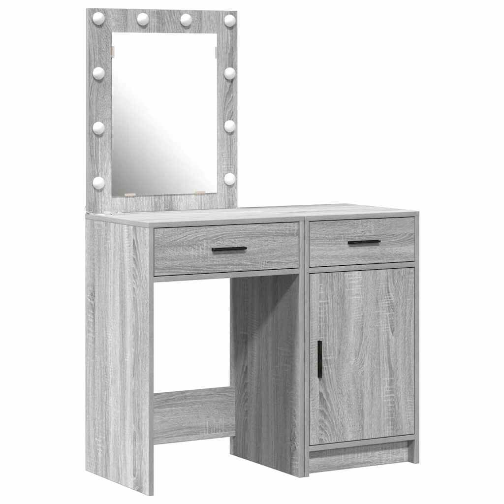 Table de Toilette 2 pcs Gris 50 x 41 x 135 cm Bois d'ingénierie - XIOS
