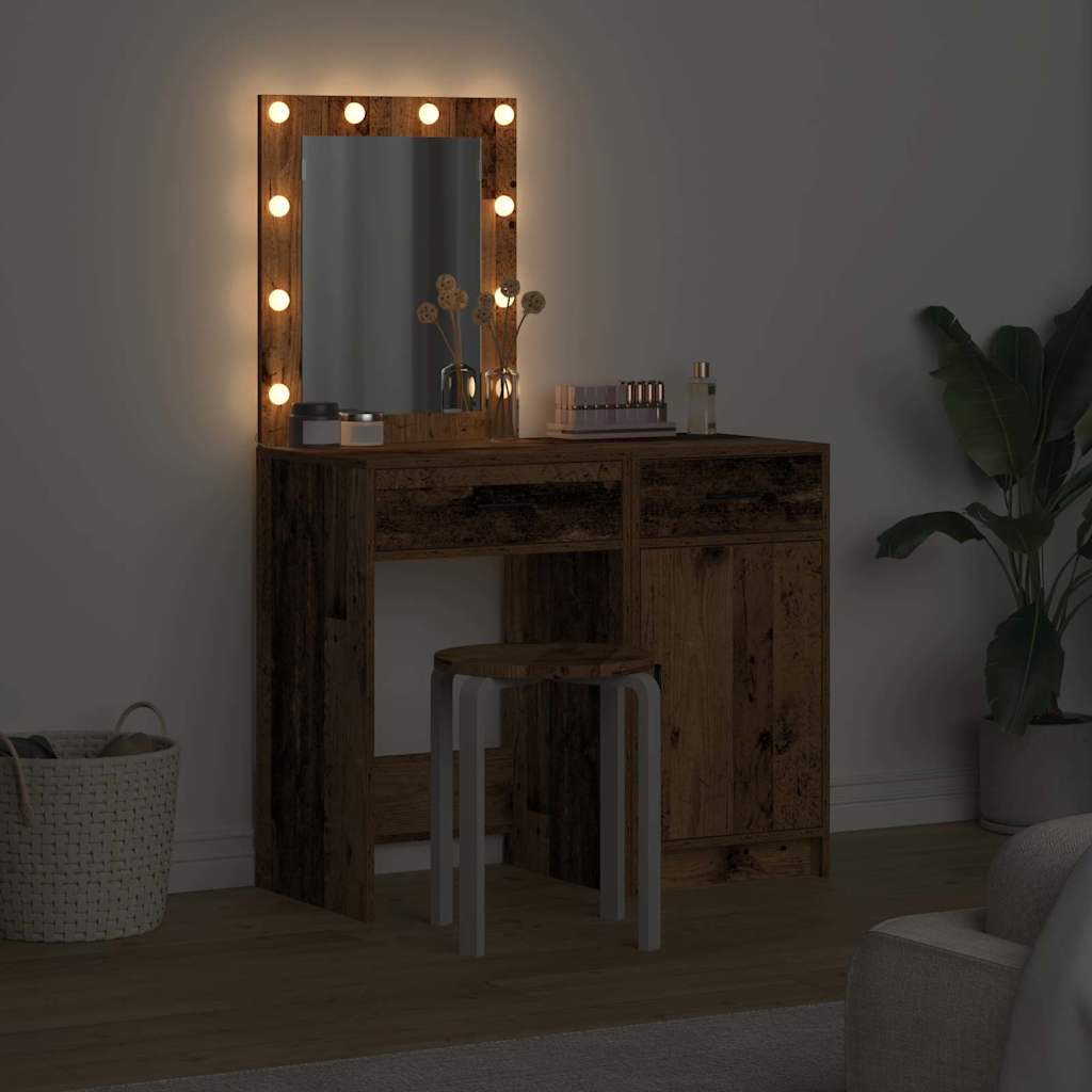 Table de Toilette 2 pc Marron 50 x 41 x 135 cm