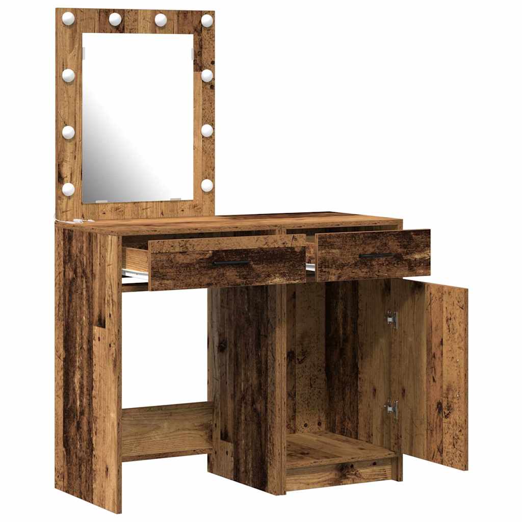 Table de Toilette 2 pc Marron 50 x 41 x 135 cm