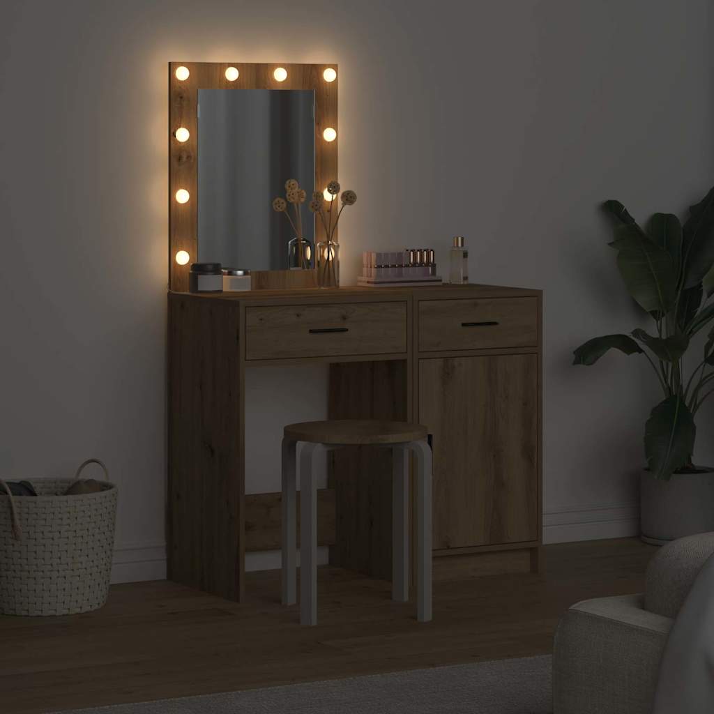Table de Toilette 2 pc Marron 50 x 41 x 135 cm