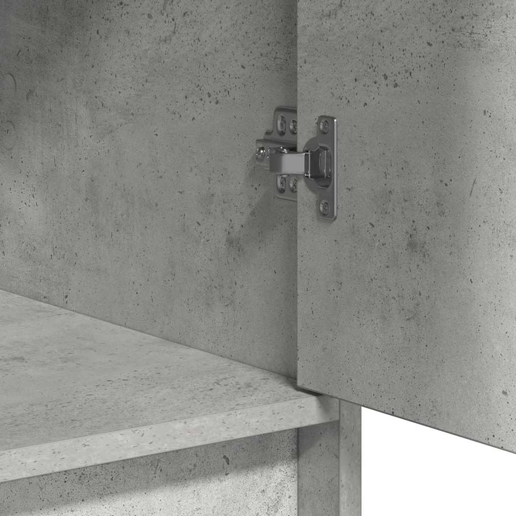 Table de Toilette avec tiroir 3 pcs Gris Bois d'ingénierie - XIOS