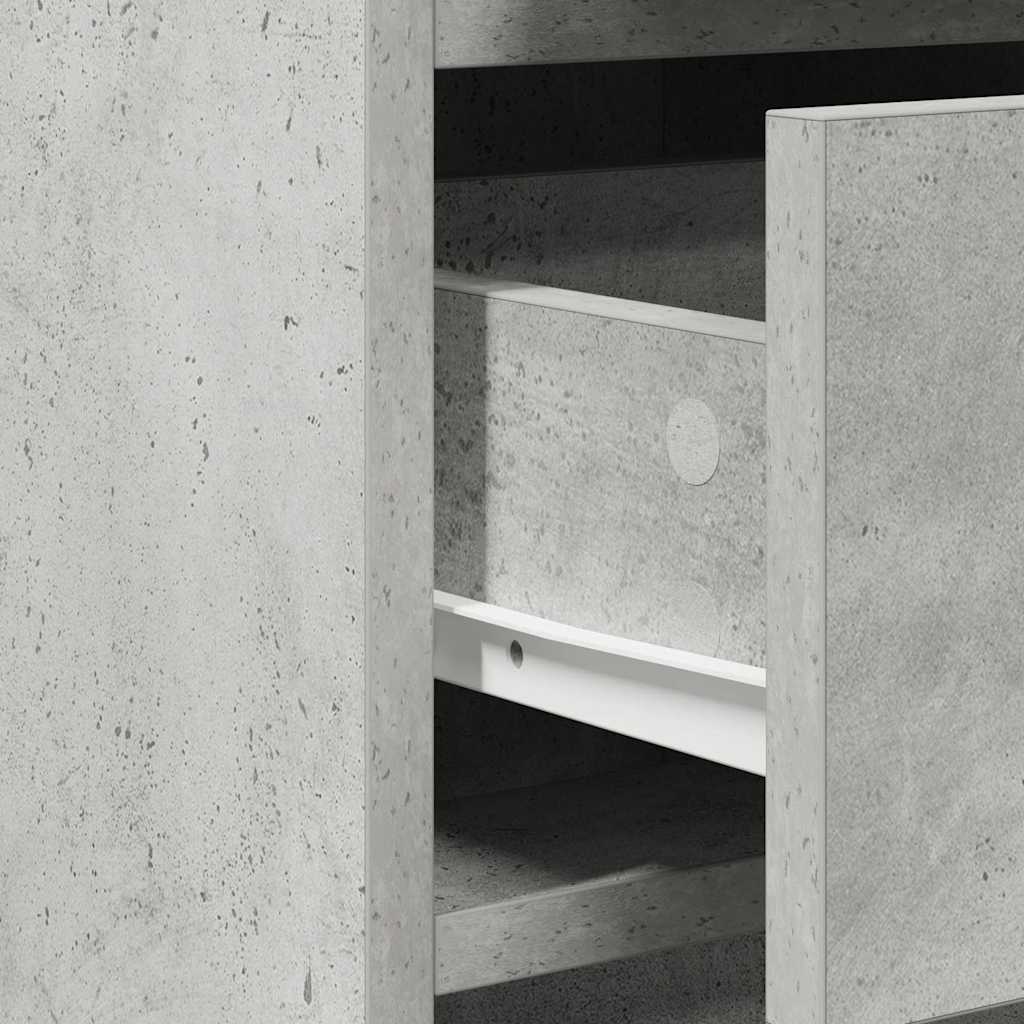 Table de Toilette avec tiroir 3 pcs Gris Bois d'ingénierie - XIOS