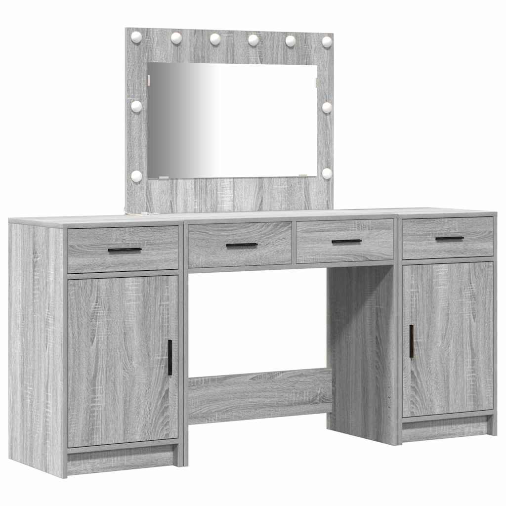 Table de Toilette 3 pcs Gris 40 x 41 x 75 cm Bois d'ingénierie - XIOS