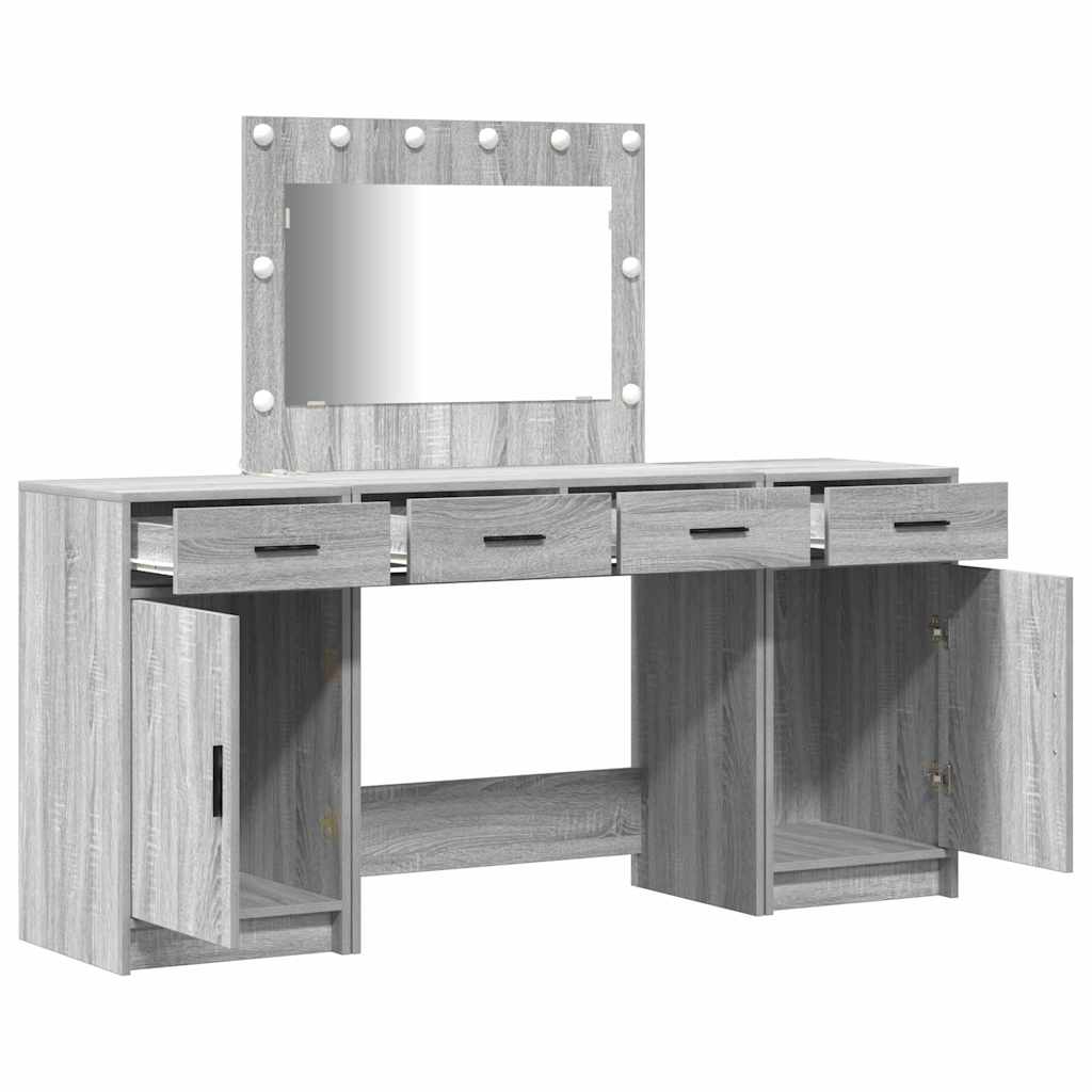 Table de Toilette 3 pc Gris 78,5 x 41 x 135 cm