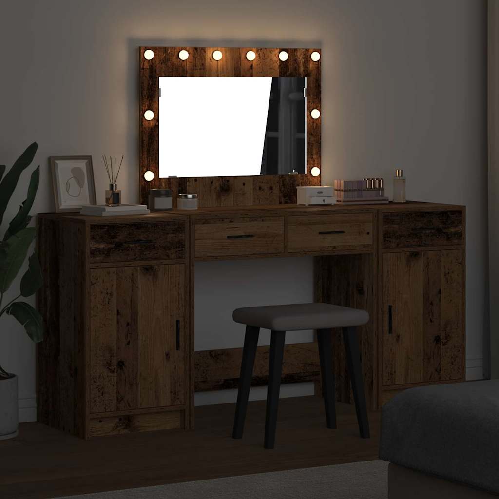 Table de Toilette 3 pc Marron 78,5 x 41 x 135 cm