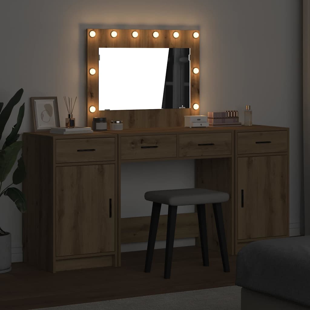 Table de Toilette 3 pc Marron 78,5 x 41 x 135 cm