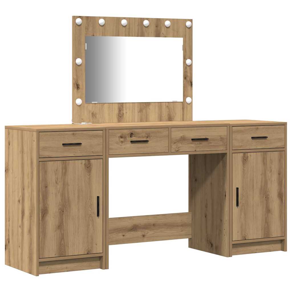 Table de Toilette avec tiroir 3 pcs Marron Bois d'ingénierie - XIOS
