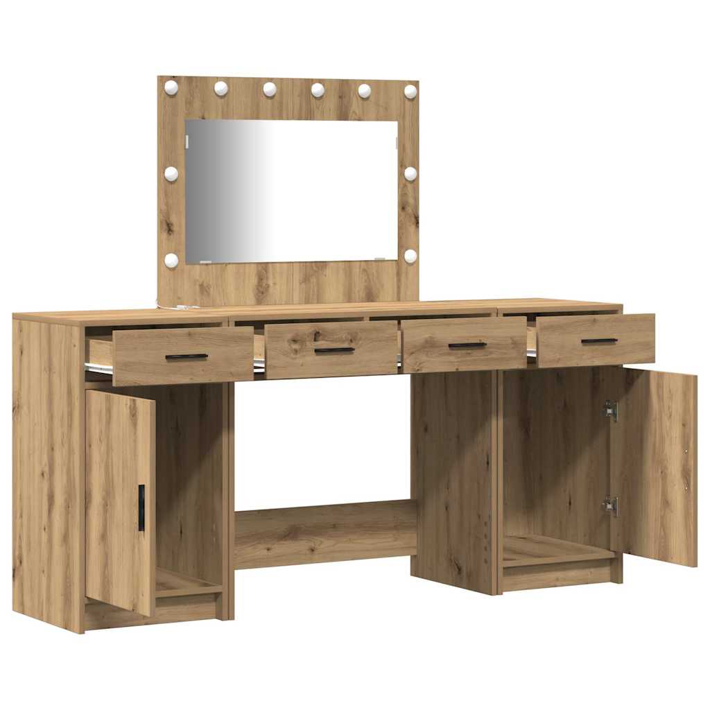 Table de Toilette avec tiroir 3 pcs Marron Bois d'ingénierie - XIOS