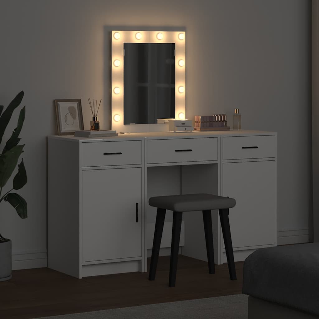Table de Toilette Blanc 50 x 41 x 135 cm Bois d'ingénierie