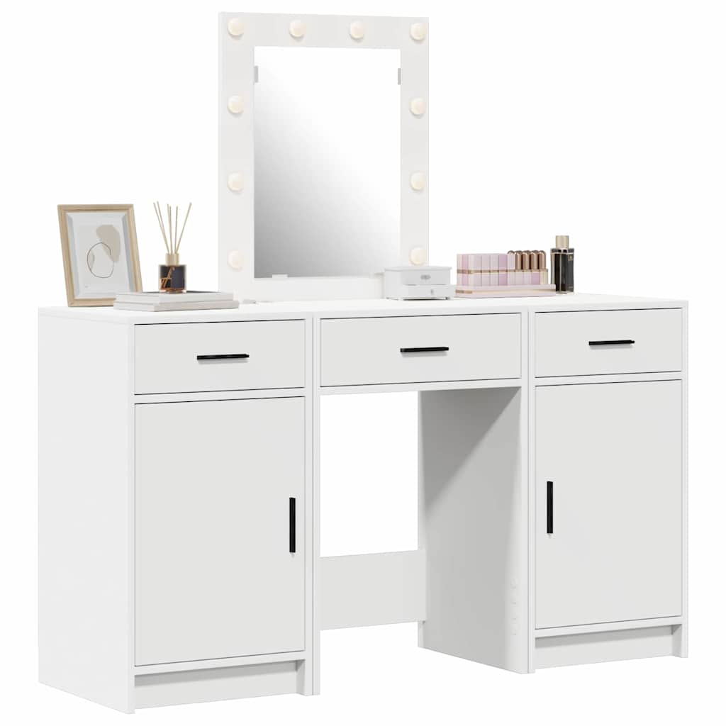 Table de Toilette Blanc 50 x 41 x 135 cm Bois d'ingénierie
