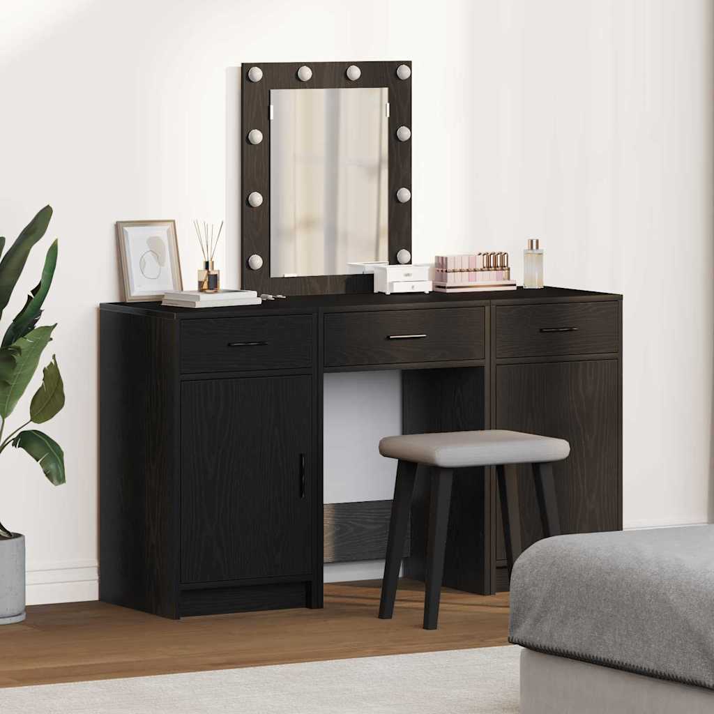Table de Toilette 3 pcs Noir 50 x 41 x 135 cm Bois d'ingénierie - XIOS