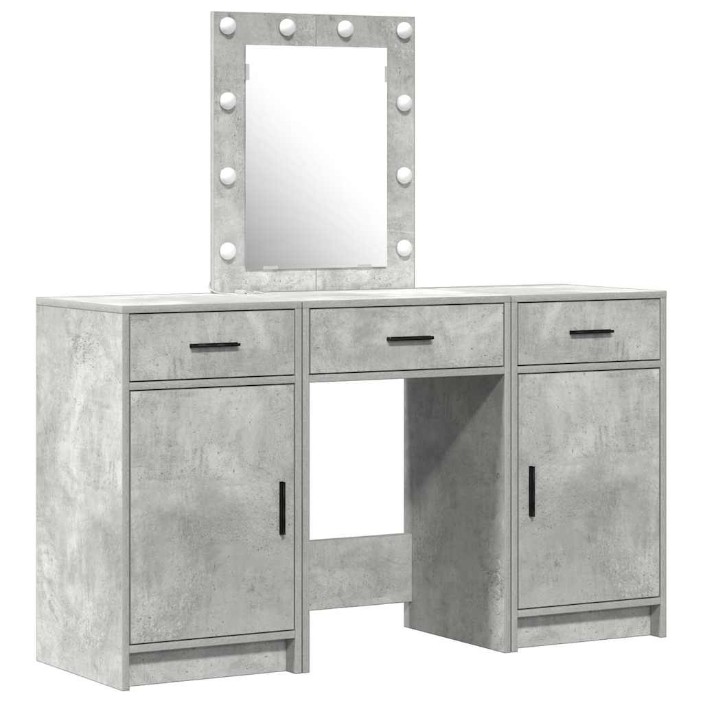 Table de Toilette 3 pcs Gris 50 x 41 x 135 cm Bois d'ingénierie - XIOS