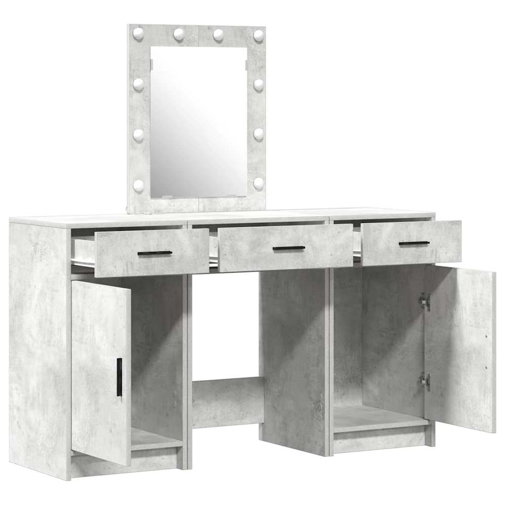 Table de Toilette 3 pcs Gris 50 x 41 x 135 cm Bois d'ingénierie - XIOS
