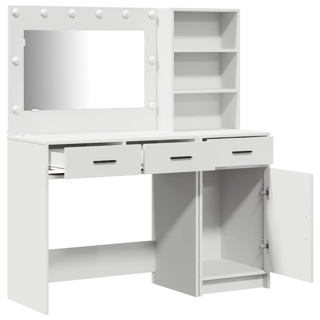 Table de Toilette avec tiroir 2 pcs Blanc Bois d'ingénierie - XIOS