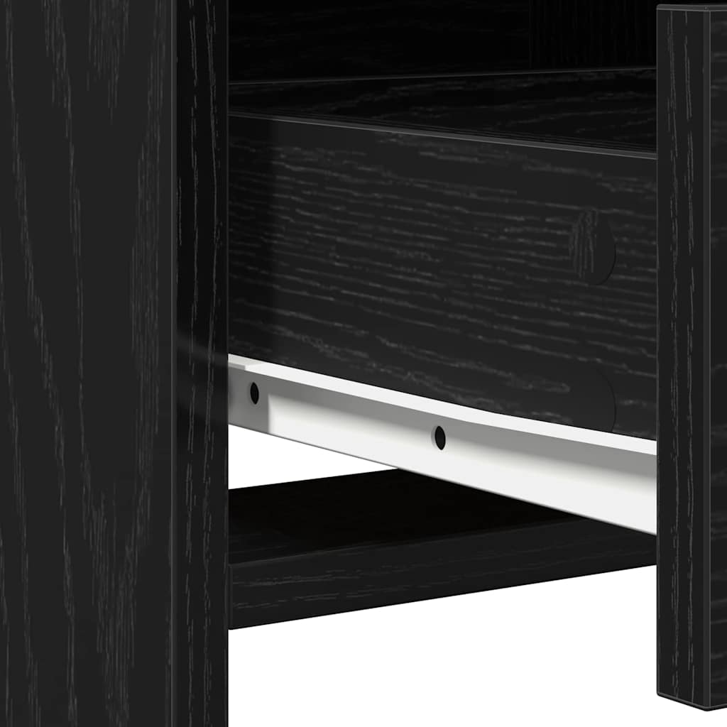 Table de Toilette avec tiroir 2 pcs Noir Bois d'ingénierie - XIOS