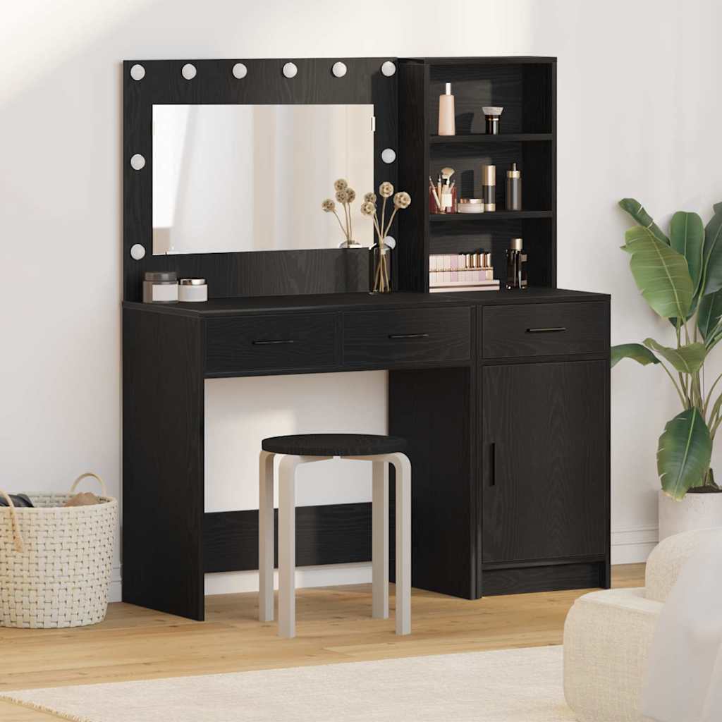 Table de Toilette avec tiroir 2 pcs Noir 78.5 x 41 x 135 cm - XIOS