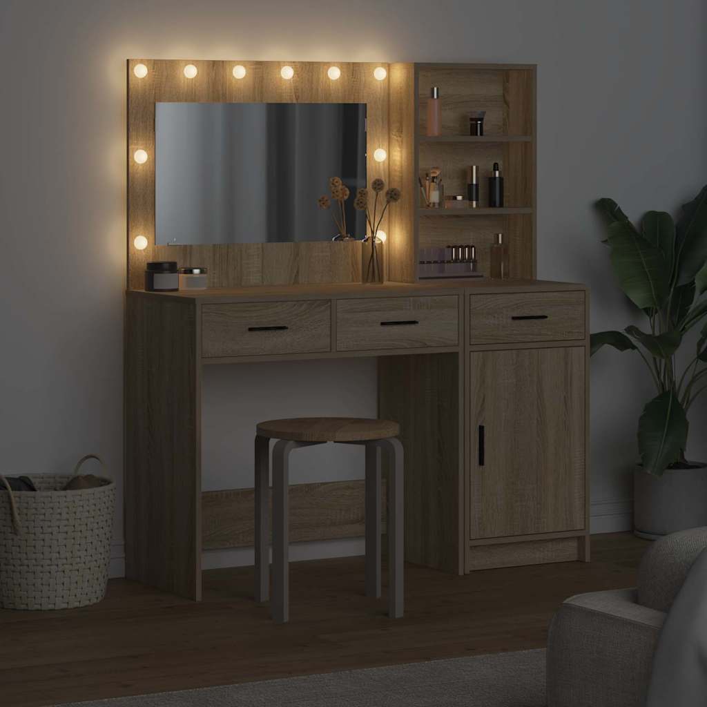 Table de Toilette avec tiroir 2 pcs Marron Bois d'ingénierie - XIOS