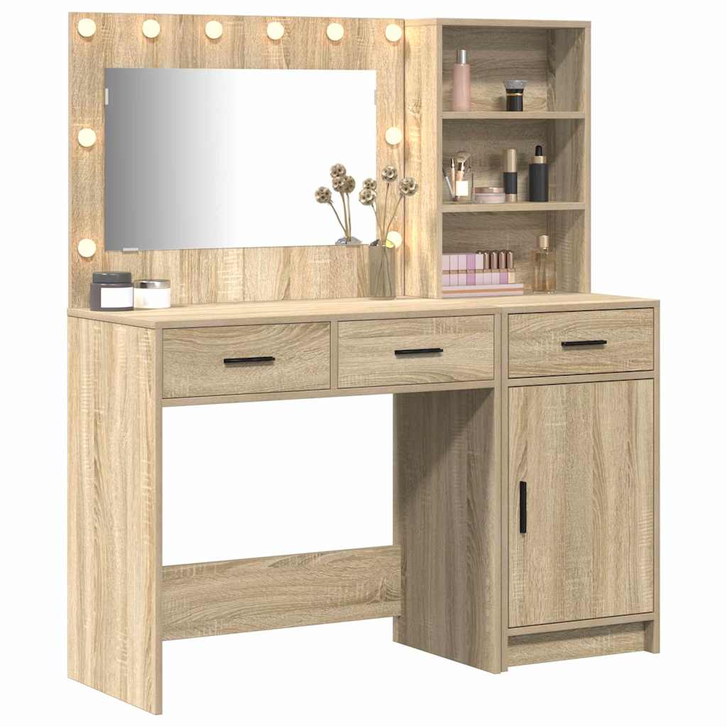 Table de Toilette avec tiroir 2 pcs Marron Bois d'ingénierie - XIOS