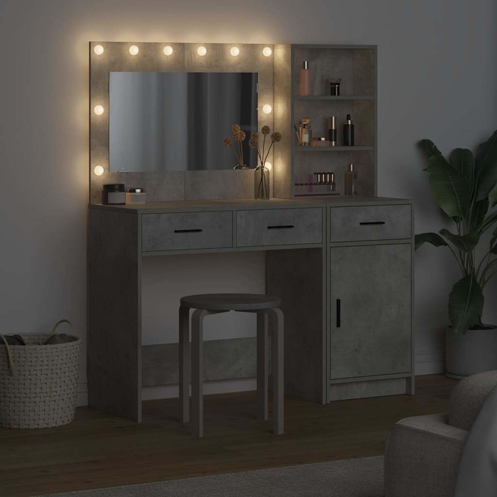Table de Toilette avec tiroir 2 pcs Gris Bois d'ingénierie - XIOS