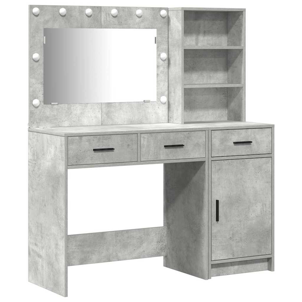 Table de Toilette avec tiroir 2 pcs Gris Bois d'ingénierie - XIOS