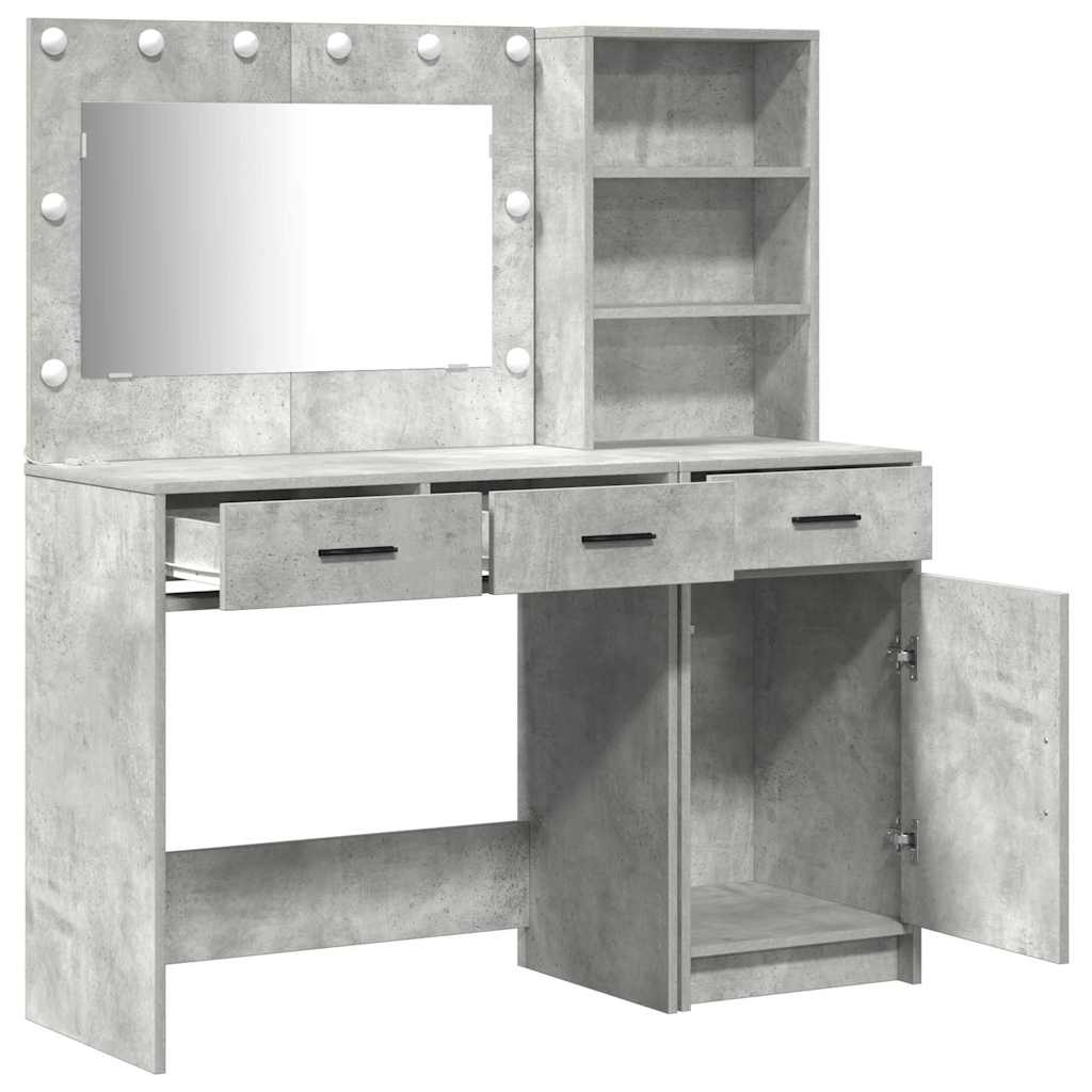 Table de Toilette avec tiroir 2 pcs Gris Bois d'ingénierie - XIOS