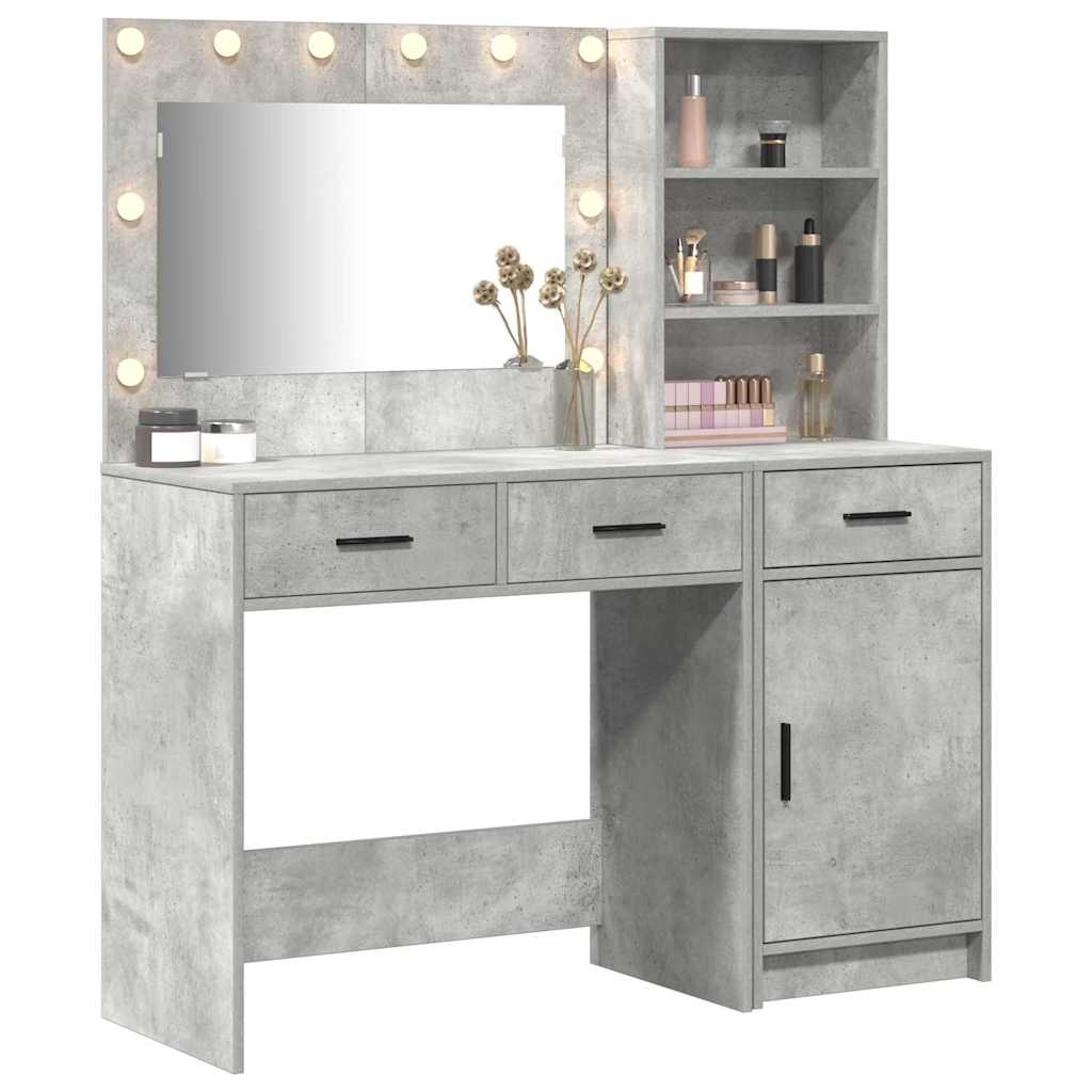 Table de Toilette avec tiroir 2 pcs Gris Bois d'ingénierie - XIOS