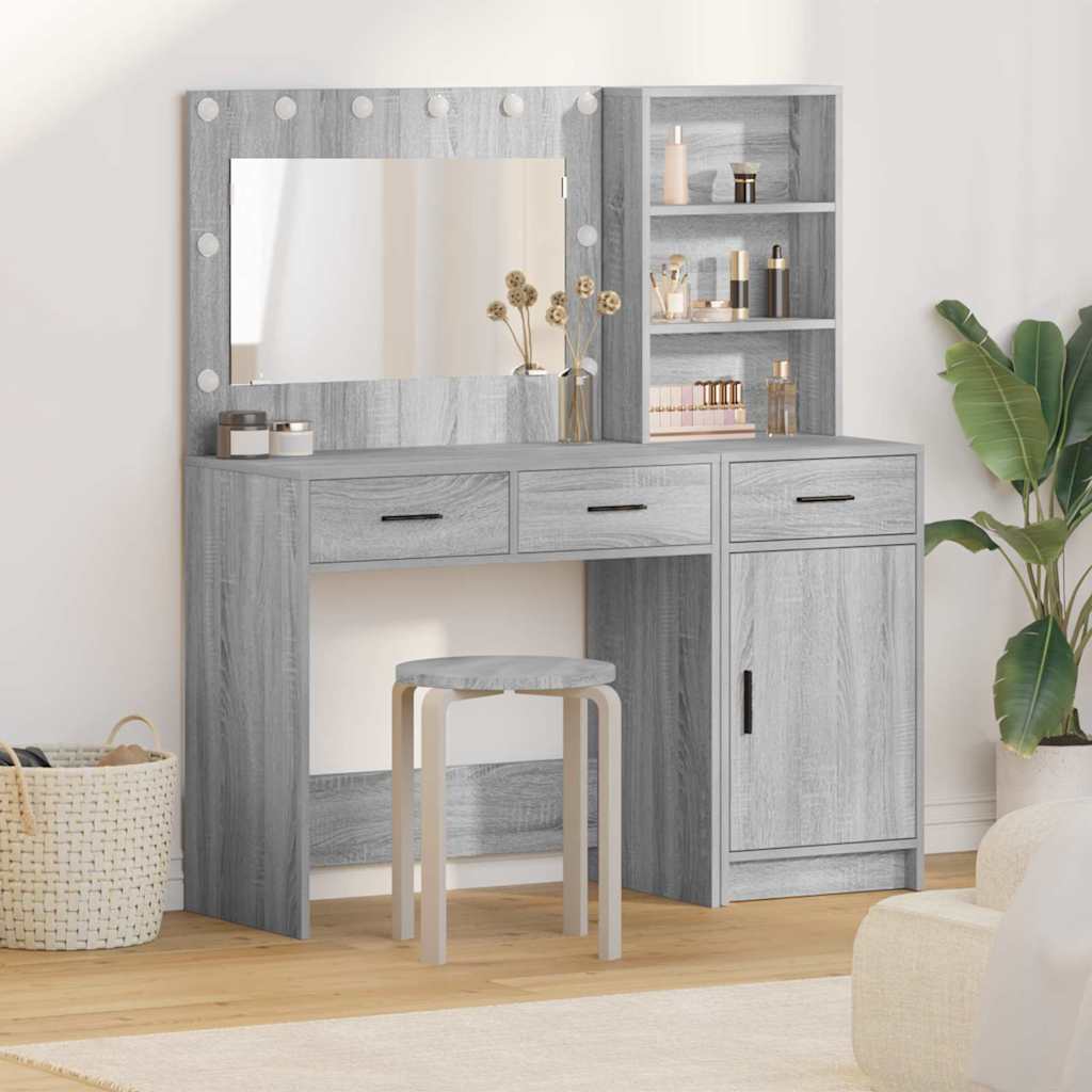Table de Toilette avec tiroir 2 pcs Gris 78.5 x 41 x 135 cm - XIOS