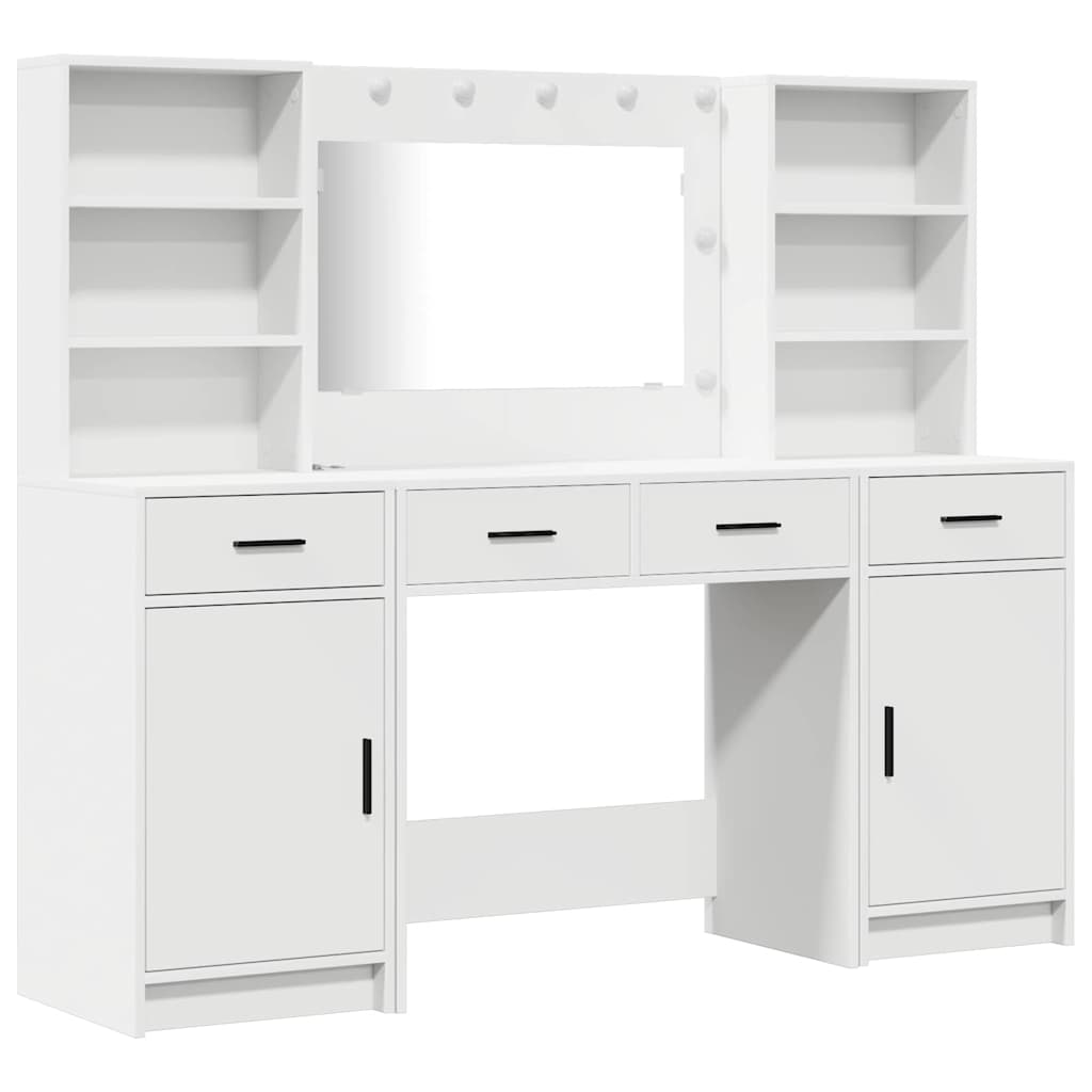 Ensemble de Coiffeuse avec porte 3 pcs Blanc 78.5 x 41 x 135 cm - XIOS