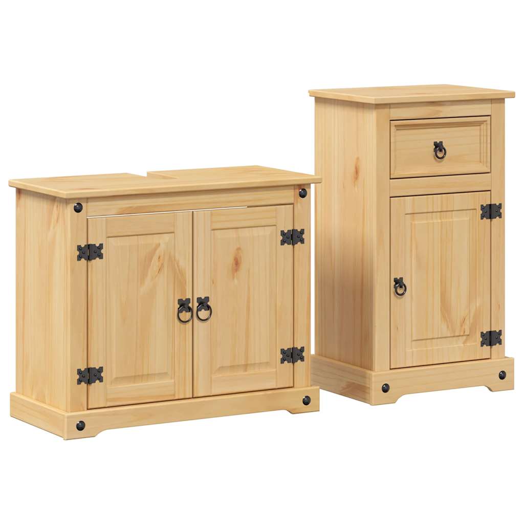 Ensemble de meubles salle de bain 2 pcs Corona bois pin massif