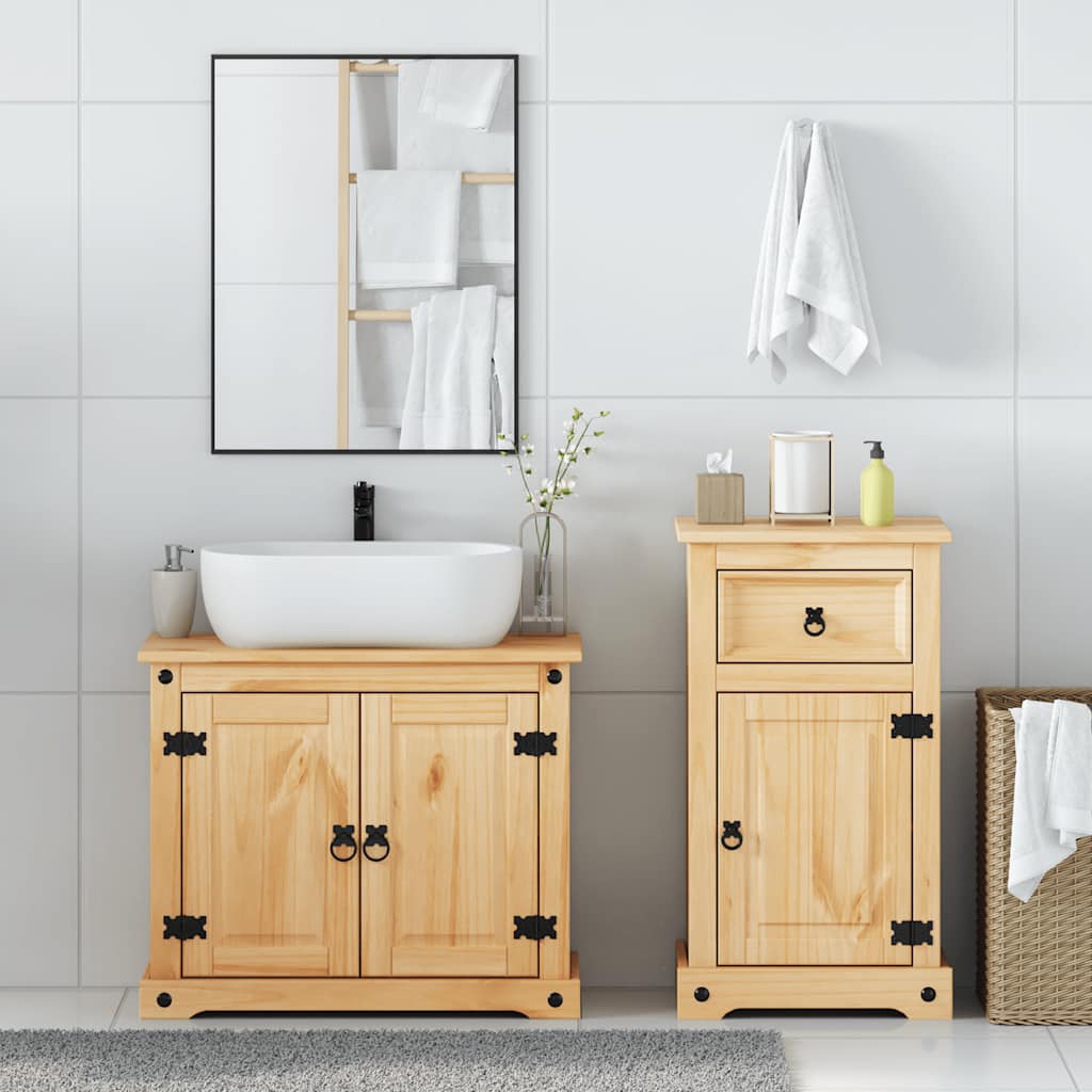 Ensemble de meubles salle de bain 2 pcs Corona bois pin massif