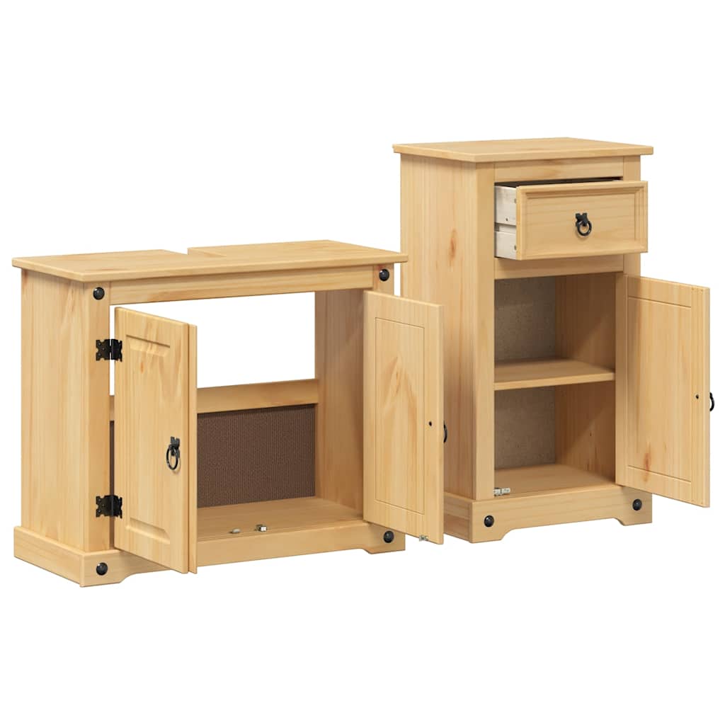 Ensemble de meubles salle de bain 2 pcs Corona bois pin massif