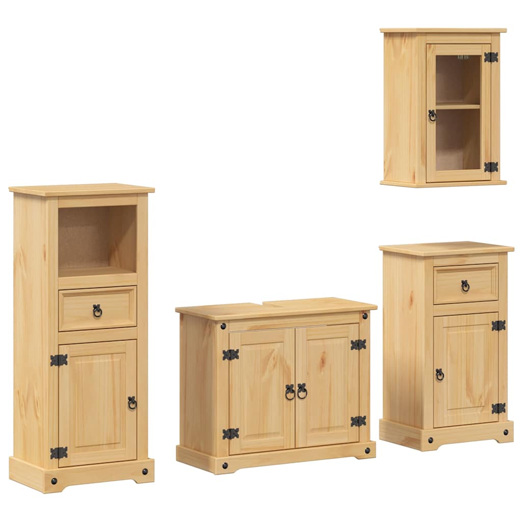 Ensemble de meubles salle de bain 4 pcs Corona bois pin massif - XIOS